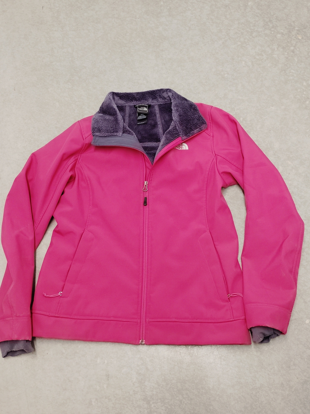 The North Face Women's Pink Softshell Chromium Jacket with Plush Collar